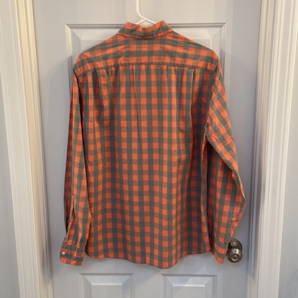 J. Crew Slim Fit Button Down Shirt, Long Sleeve Pink & Green - Picture 2 of 3
